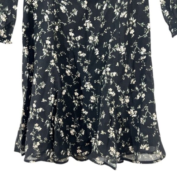 Reformation Remi Mini Dress Floral Black Size 6 Pre-Loved - Picture 2 of 6